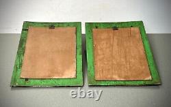 Vintage Indian Mirrors Pair Architectural Salvage Repurposed Art Deco Door Panel