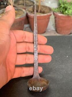 Vintage Indian Old Antique Iron Hand Crafted Tribal Kitchenware Spoon Oil Spoon