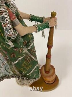 Vintage Indian Rajasthani Handmade Doll in Traditional Dress H 38cm