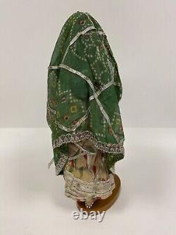 Vintage Indian Rajasthani Handmade Doll in Traditional Dress H 38cm