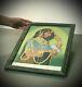 Vintage Indian Reverse Glass Painting. Mughal Princess With Dove. Large Portrait