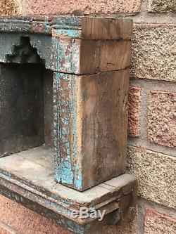Vintage Indian Sacred Hindu Home Wooden Shrine Temple Altar Puja Hanging Arched