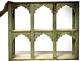 Vintage Indian Shelving Unit Six Arch Distressed Pale Olive Old Haveli Ceiling