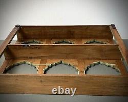 Vintage Indian Shelving Unit Six Arch Distressed Pale Olive Old Haveli Ceiling