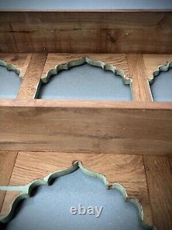 Vintage Indian Shelving Unit Six Arch Distressed Pale Olive Old Haveli Ceiling