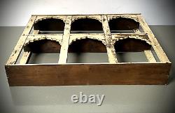 Vintage Indian Shelving Unit Six Arch Distressed Vanilla Repurposed Teak Ceiling