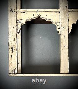 Vintage Indian Shelving Unit Six Arch Distressed Vanilla Repurposed Teak Ceiling