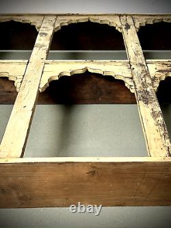 Vintage Indian Shelving Unit Six Arch Distressed Vanilla Repurposed Teak Ceiling