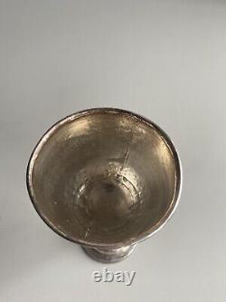 Vintage Indian Sterling Silver & Enamel Cup Goblet