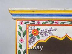 Vintage Indian Style Hand Painted Wooden Bedside Cabinet Cupboard