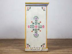 Vintage Indian Style Hand Painted Wooden Bedside Cabinet Cupboard