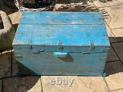 Vintage Indian Traders Wooden Box Chest Cash Till Removable Tray Storage Salvage