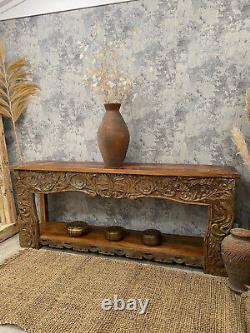 Vintage Indian carved Console table