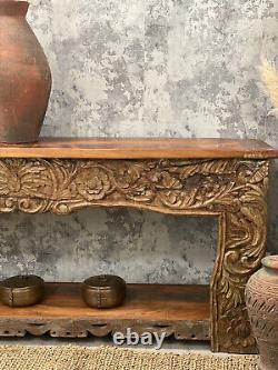 Vintage Indian carved Console table