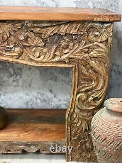 Vintage Indian carved Console table