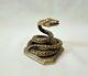 Vintage Indian Heavy Cast Brass Snake / Serpent Paperweight Desk Accessory