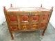 Vintage, Indian, Painted, Bed End, Box, Chest, Cabinet, Blanket Chest, Storage, Trunk