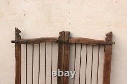 Vintage Iron Grill Wooden Dog Gate Antique Fatak Small Gate Home Wall Deco BS-77