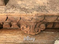Vintage Large Indian Sacred Hindu Hand Carved Wooden Niche Shrine Ornate Carving
