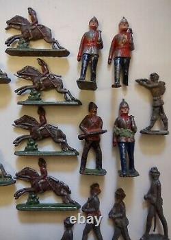 Vintage Lead Toy Soldiers + Indians Over 30 figures Job lot Bundle Antique