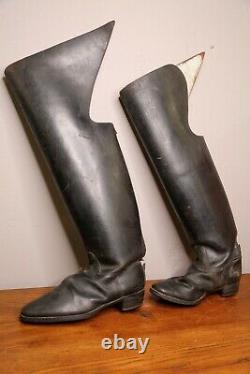 Vintage Leather Engineer Boots Horse Riding Western Military Black Antique Mens