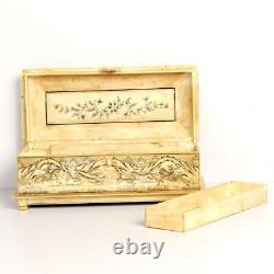 Vintage Look Decorative Hand Painted Mughal Solid Camel Bone Trinket Box 11070