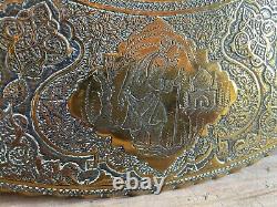 Vintage Middle Eastern Brass Chased Tray Super Quality-Heavy 1.6kg-Large 40cm
