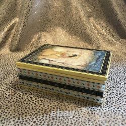 Vintage Mughal Hand Painted Marble Box
