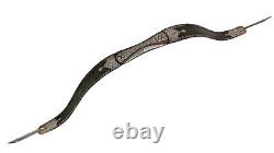 Vintage Mughal Islamic ottoman Silver Damascened Bow Damascus Steel Bow Archery