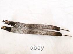 Vintage Mughal Islamic ottoman Silver Damascened Bow Damascus Steel Bow Archery