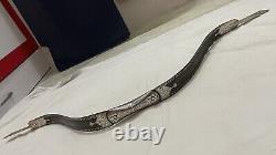 Vintage Mughal Islamic ottoman Silver Damascened Bow Damascus Steel Bow Archery