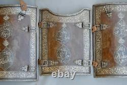 Vintage Mughal ottoman Islamic Silver Damascend Charaina Arm Guard Armour Set