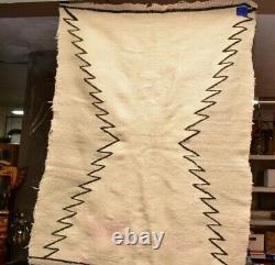 Vintage Navajo Blanket Rug native american indian Transitional ANTIQUE 44x34