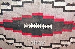 Vintage Navajo Rug Native American Indian Weaving Textile 61x38 Antique Ganado