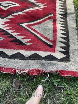 Vintage Navajo Wool Blanket Rug Native American Indian Textile Antique 62x52