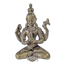 Vintage Old Antique Brass Rare God Lord Shiva Shadakshari / Figure / Statue