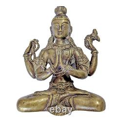 Vintage Old Antique Brass Rare God Lord Shiva Shadakshari / Figure / Statue