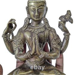 Vintage Old Antique Brass Rare God Lord Shiva Shadakshari / Figure / Statue