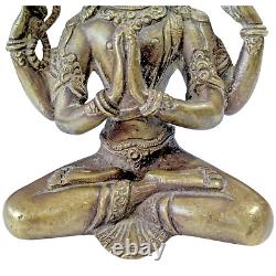 Vintage Old Antique Brass Rare God Lord Shiva Shadakshari / Figure / Statue