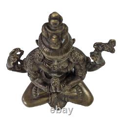 Vintage Old Antique Brass Rare God Lord Shiva Shadakshari / Figure / Statue