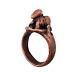 Vintage Old Antique Copper Nandi Cow & Snake Statue / Figure Rare Jewelry Ring