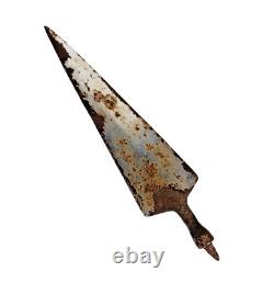 Vintage Old Antique Iron Fine Handcrafted Unique Shape Spear Head, Collectible
