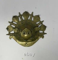 Vintage Old Brass Varah Mask South Kerala Hand Crafted Decorative NH7011