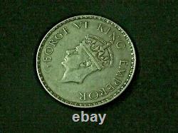 Vintage Old George VI King Emperor One Rupee India 1941 Rare Silver Coin