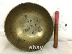Vintage Old Handmade Antique 9'' Amazing Sound Singing Bowl With Stick