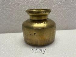 Vintage Old Rare Hand Carved Hindu Religious Holy Solid Indian Brass Water Pot