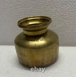 Vintage Old Rare Hand Carved Hindu Religious Holy Solid Indian Brass Water Pot