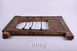 Vintage Old Wooden Carved Handmade Antique Rare Window Frame Wall Decor Nh5598