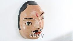 Vintage Papier Mache Wall Mask of an Indian Gentleman, Wall Art, Face Mask