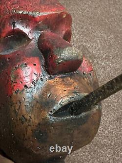 Vintage Pawnee Indian Ball Head War Club Early 19th Century Warrior's Face Carv